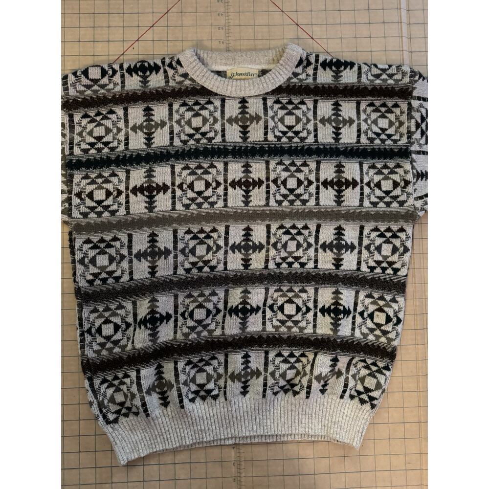 Vintage St. John’s Bay Geometric Pattern Sweater Men’s Size L/G - Picture 3 of 8